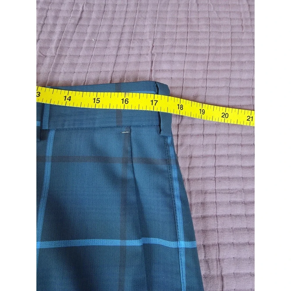 Nike Golf Tour Performance Dri-FIT Plaid Shorts Mens 34 Teal Blue 509182-373